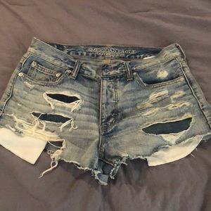 American Eagle destroyed denim shorts
